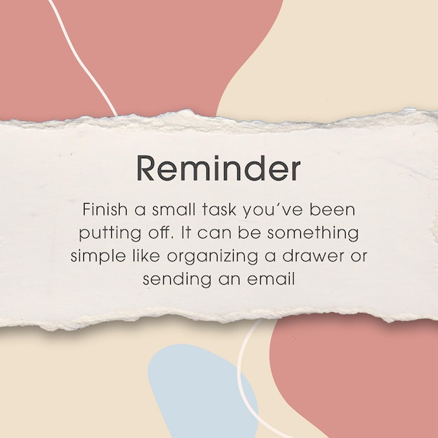 PSD Reminder with bloob line texture and paper ripped instagram post template