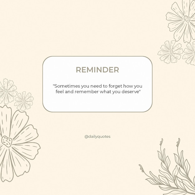 PSD 크림 배경과 꽃 텍스처 디자인 인스타그램 포스트 템플릿