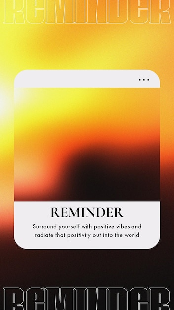 Psd reminder with gradient background instagram stories template