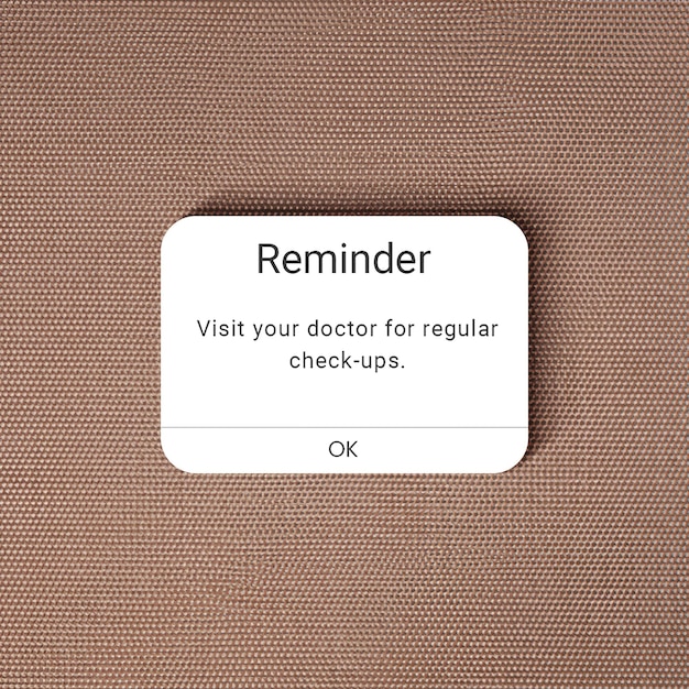 PSD psd reminder with white label and brown background