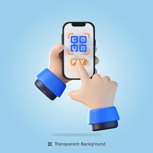 PSD renderowania 3d płatności kod qr 3d ikona ilustracja na białym tle