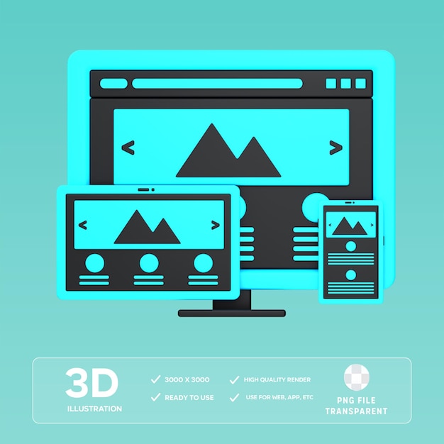 PSD реагирующий дизайн 3D иллюстрация