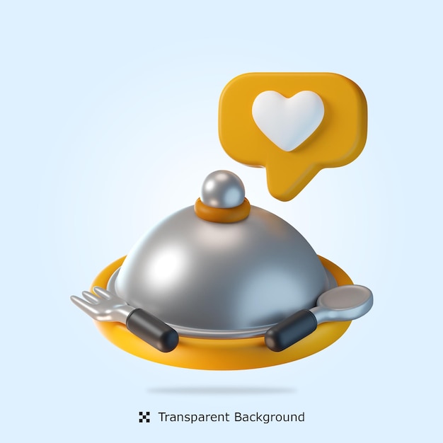 Psd restaurant feedback 3d icon