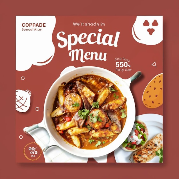 Psd restaurant food menu social media banner template