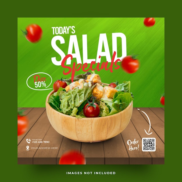 Psd restaurant food menu social media square banner template