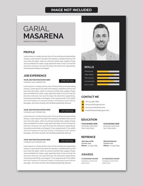 PSD psd resume cv design template