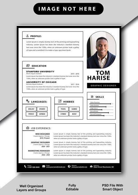 PSD psd resume cv template