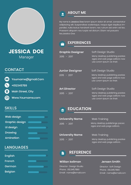 PSD psd resume modern clean resume template