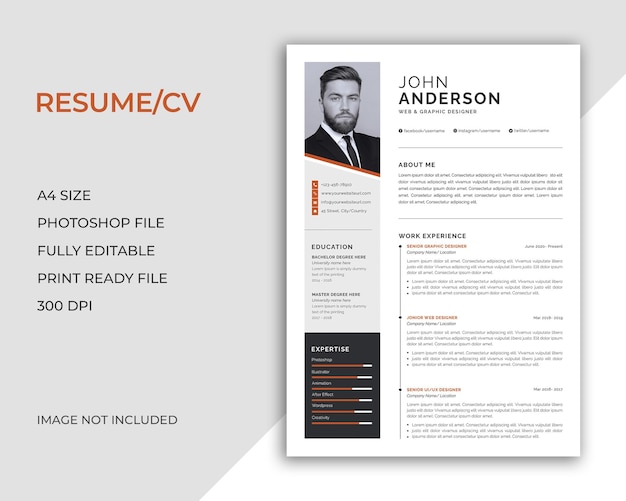 PSD resume template