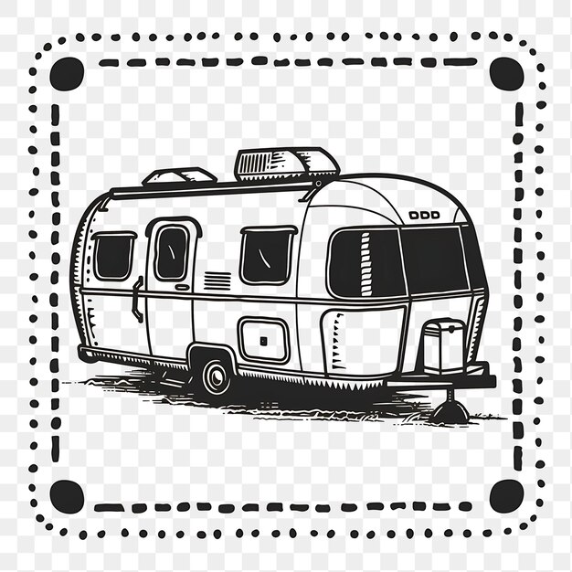 PSD psd retro airstream trailer with pale yellow monochrome color st tattoo clipart ink tshirt design