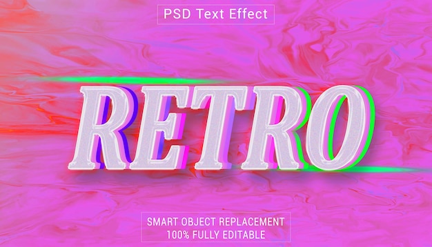PSD effetto di stile di testo del logo psd retro