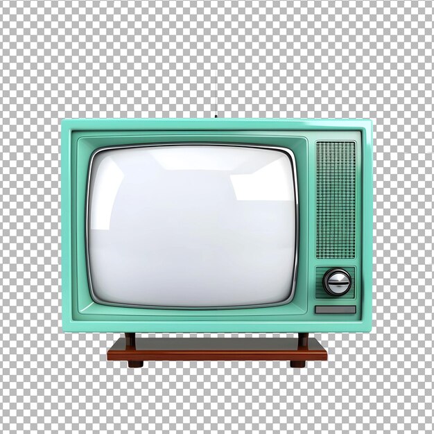 Psd retro old tv isolated on transparent background