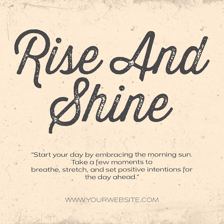 PSD psd rise and shine calligraphy design for social media and instagram post template
