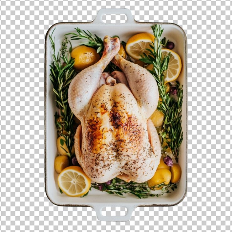 PSD psd жареная курица с овощами на прозрачном фоне с редактируемым слоем маски