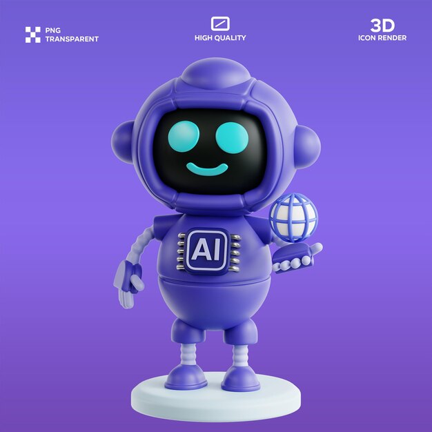 psd robot 3d illustration