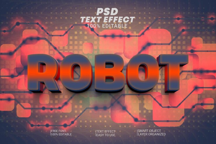 PSD psd robot bewerkbaar 3d-tekststijleffect