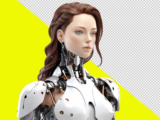 PSD psd of a robot girl on transparent background