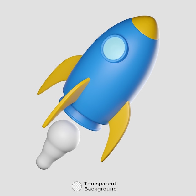 PSD psd rocket 3d illustration