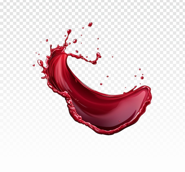 PSD rød og hvid vin, der sprøjter i glas, isoleret på transparent PNG-baggrund, realistisk 3D-vektor