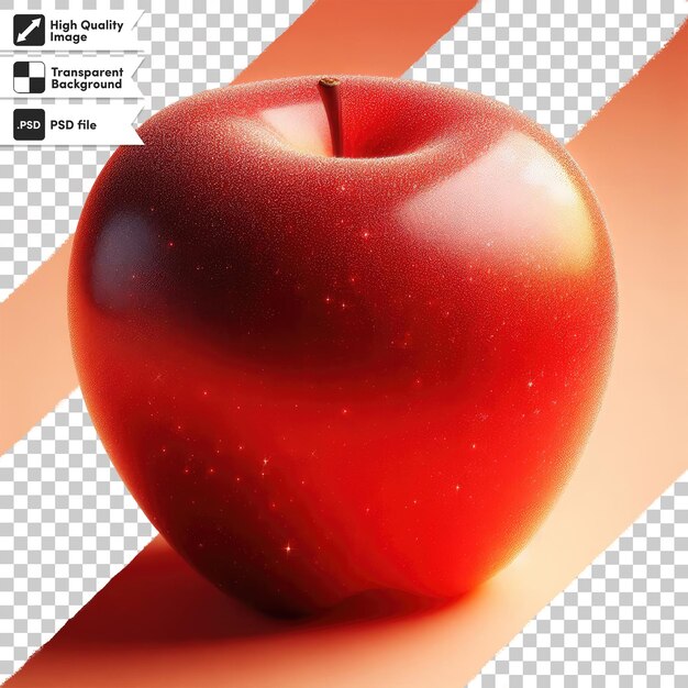 PSD psd rode appel met blad op transparante achtergrond