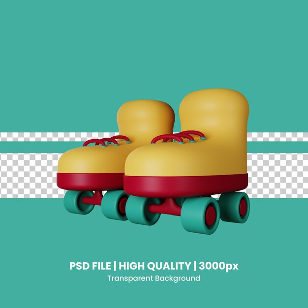 PSD psd roller skate 3d icon illustration