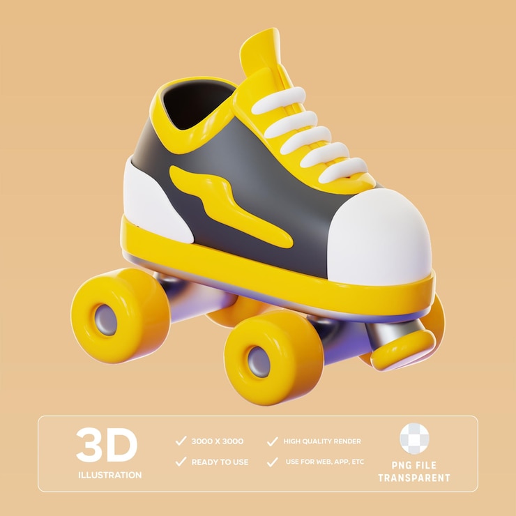 PSD psd roller skate 3d illustration
