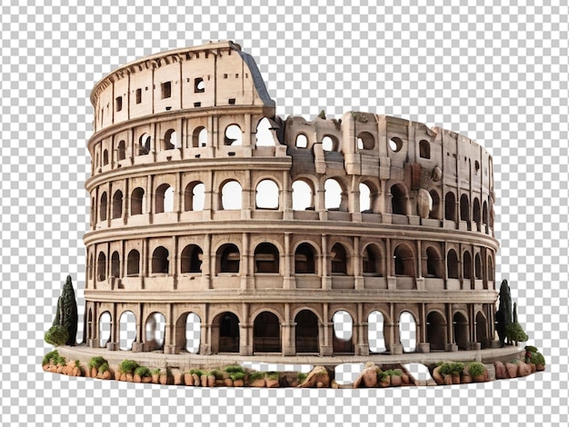 PSD psd of a roman colosseum on transparent background