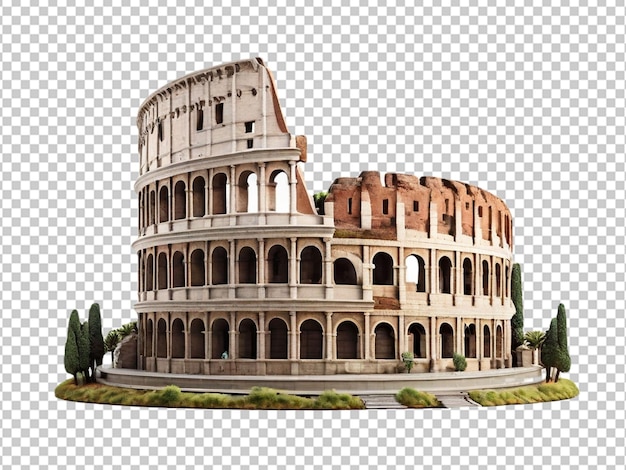 PSD psd of a roman colosseum on transparent background