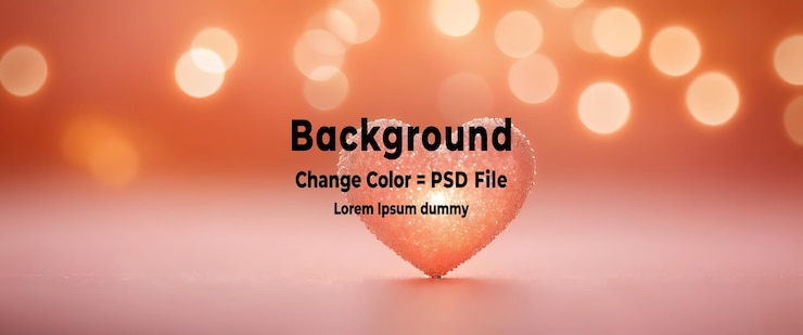 PSD psd romantic sparkling heart with glowing bokeh lights celebration romance red glowing valentine background