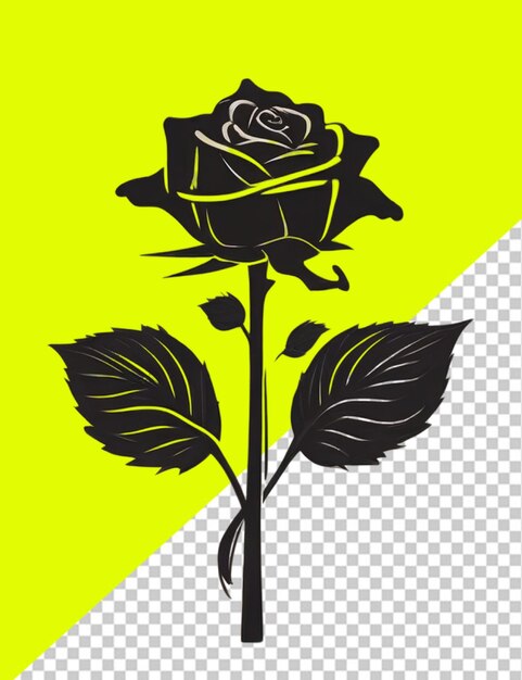 Psd of a rose sketch composition on transparent background