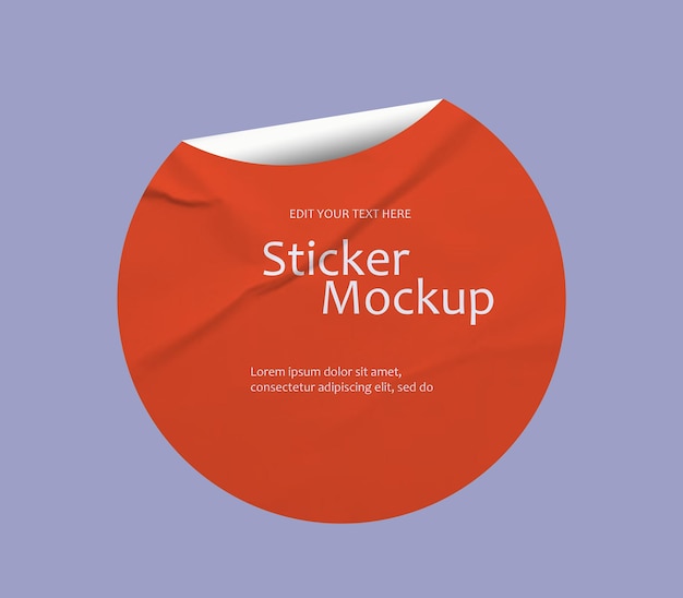 Psd round sticker for mockup