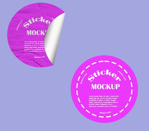 PSD psd round sticker for mockup