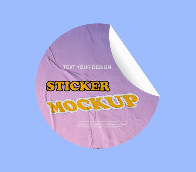 PSD psd round sticker for mockup