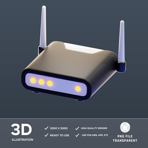 psd router 3d illustration