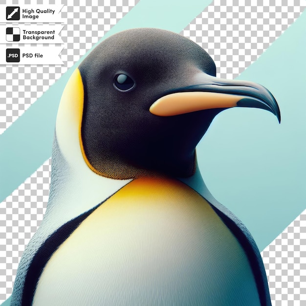 PSD psd the royal penguin on transparent background with editable mask layer