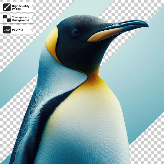 PSD psd the royal penguin on transparent background with editable mask layer