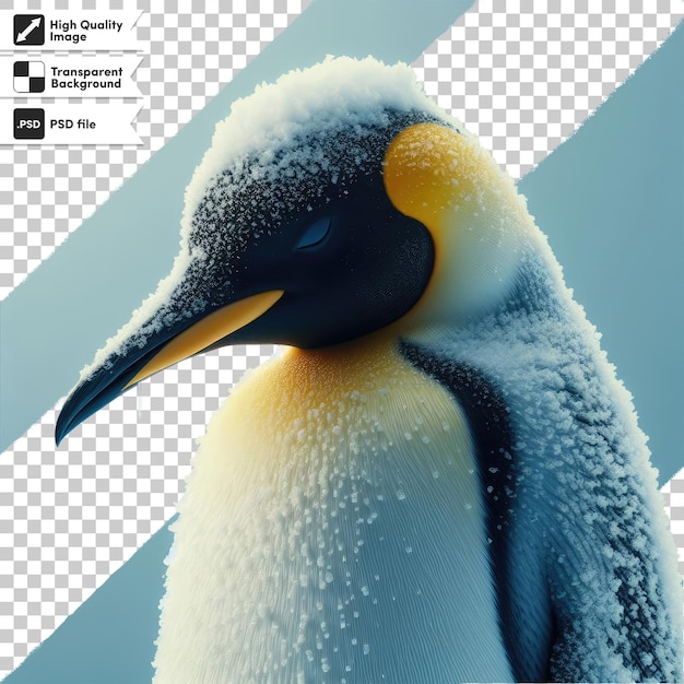 PSD psd the royal penguin on transparent background with editable mask layer
