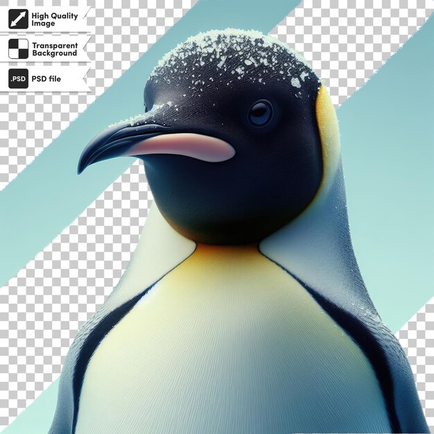 PSD psd the royal penguin on transparent background with editable mask layer