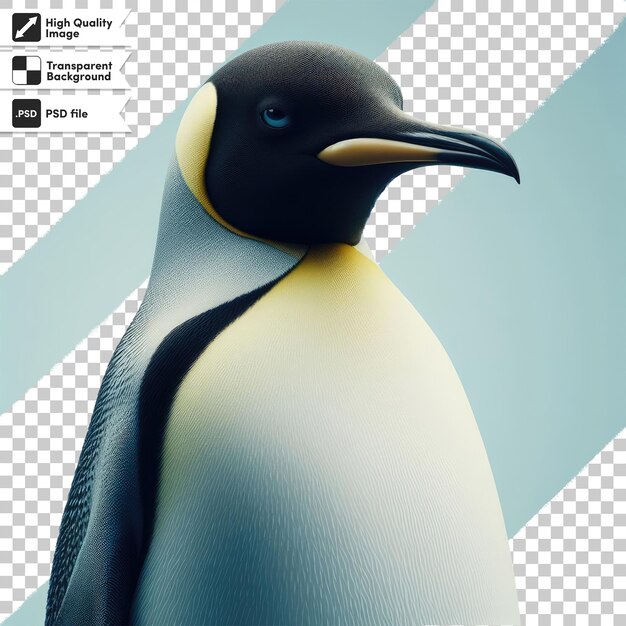 PSD psd the royal penguin on transparent background with editable mask layer