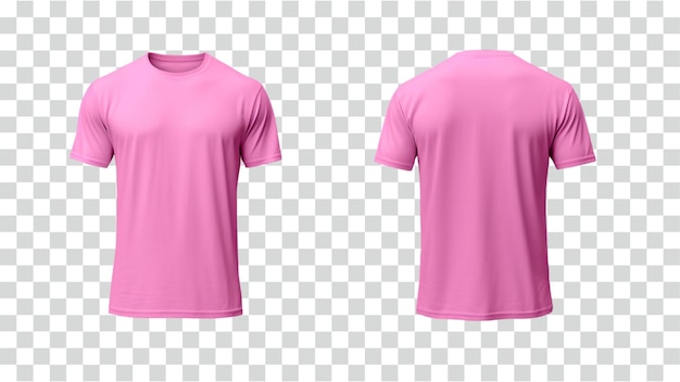 Psd roze t-shirt mockup transparante achtergrond