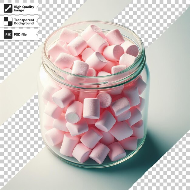 PSD psd różowy i biały słodki marshmallow na przezroczystym tle z edytowalną warstwą maski