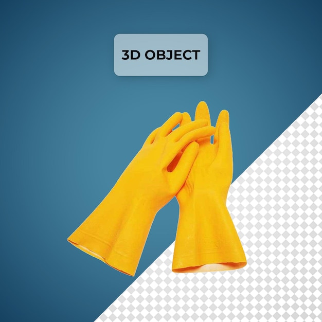 PSD Rubber handschoen PNG Transparante achtergrond