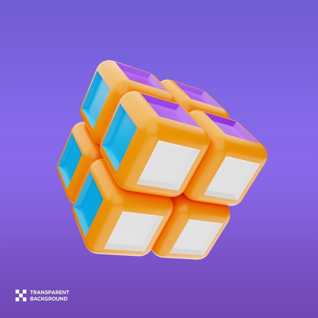 루빅스 큐브 3D 일러스트레이션