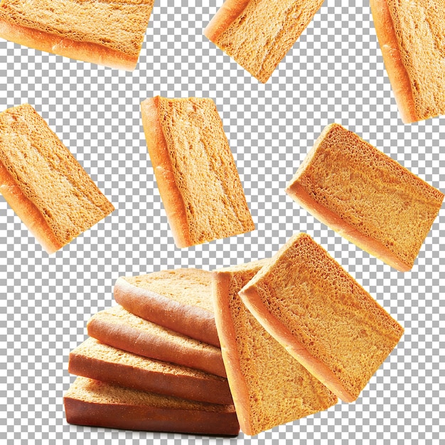 Psd rusk toast isolated in transparent background