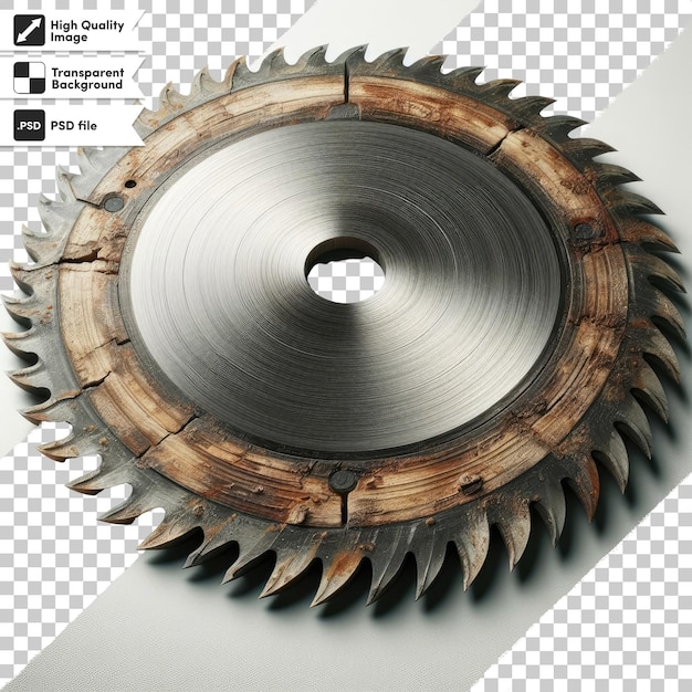 psd rustic circular saw blade on transparent background with editable mask layer