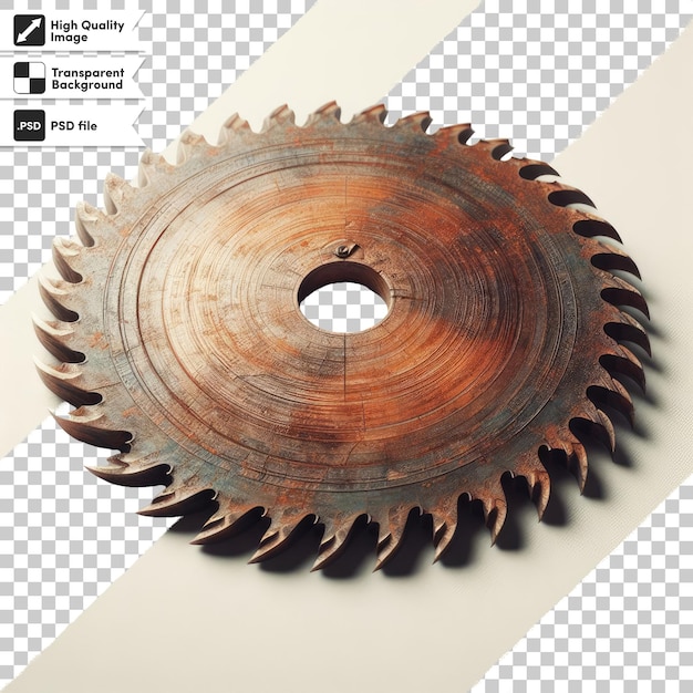 PSD psd rustic circular saw blade on transparent background with editable mask layer