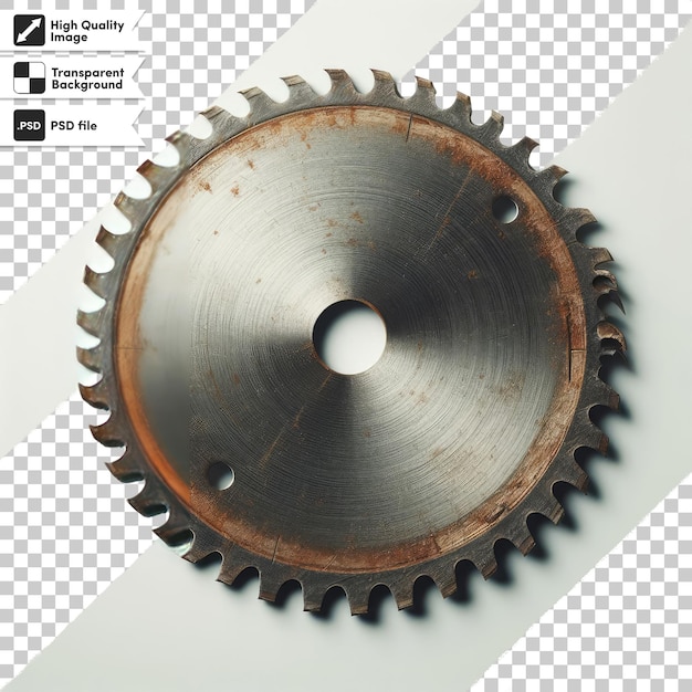 PSD psd rustic circular saw blade on transparent background with editable mask layer