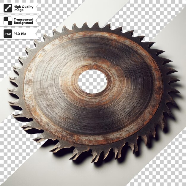 PSD psd rustic circular saw blade on transparent background with editable mask layer