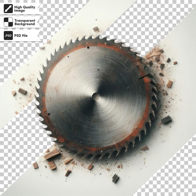 Psd rustic circular saw blade on transparent background with editable mask layer