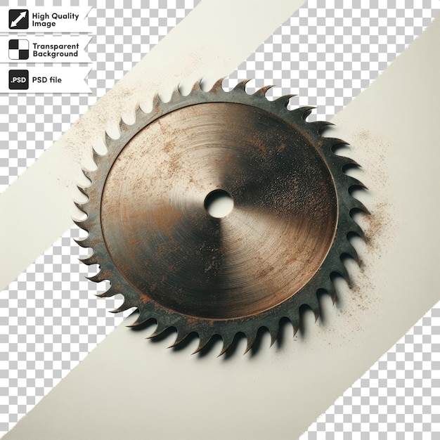 PSD psd rustic circular saw blade on transparent background with editable mask layer